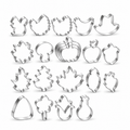Autumn metal cutter assortment with21pieces including three nested pumpkins on white
