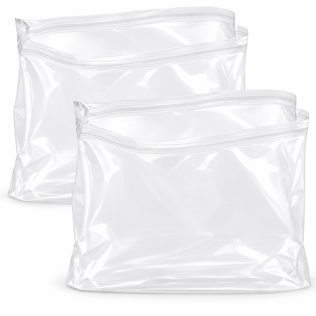 Representative clear turkey brining bag on white