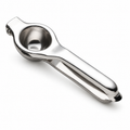 Single stainless steel hinged citrus press on white