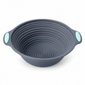 Representative Gray Round foldable silicone basket on white