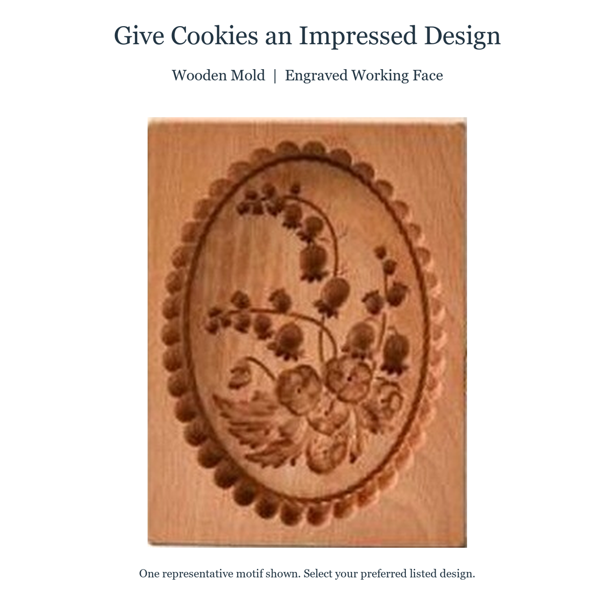 Carved wooden mold features and individual motif selection