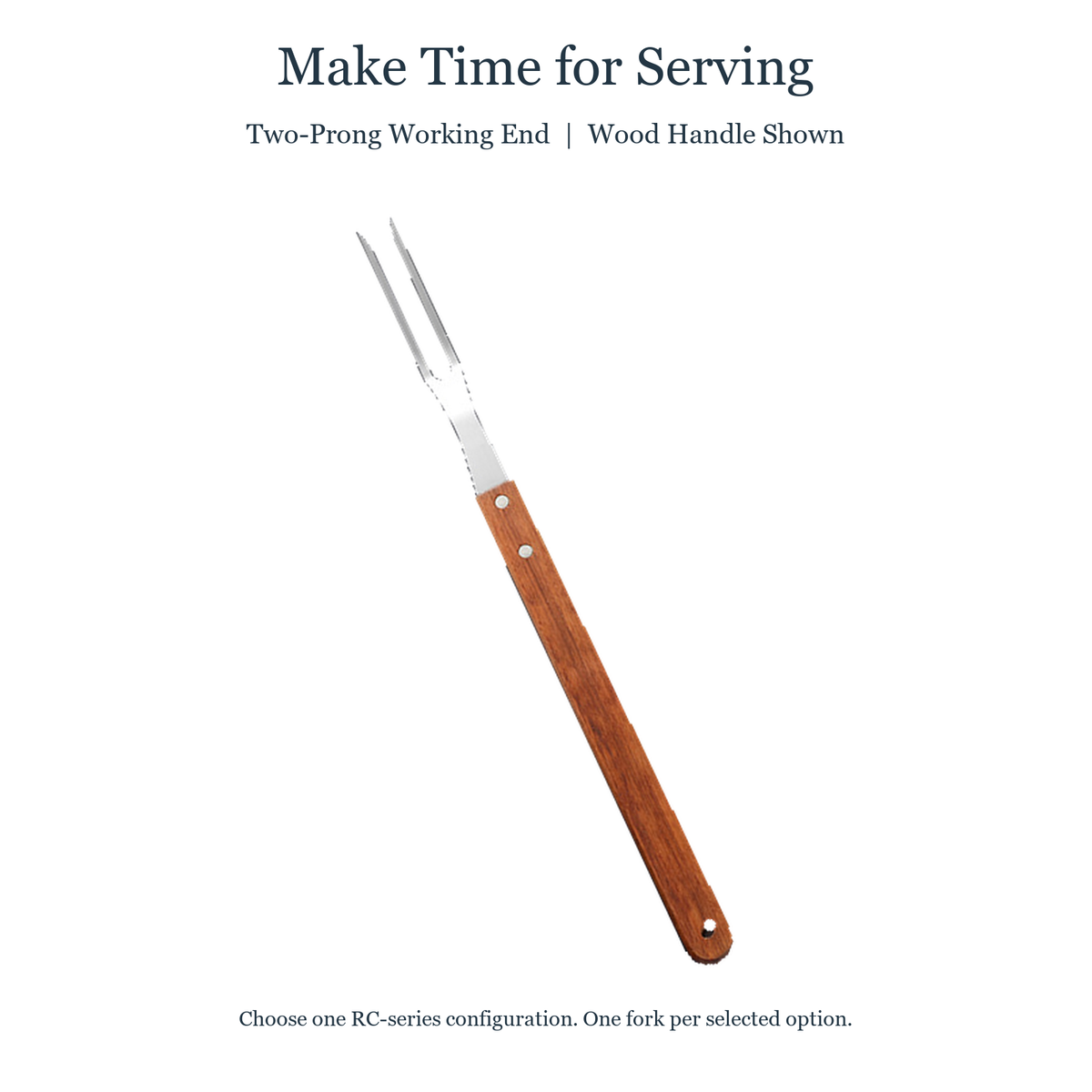 Two-prong carving fork features and one-fork selection disclosure