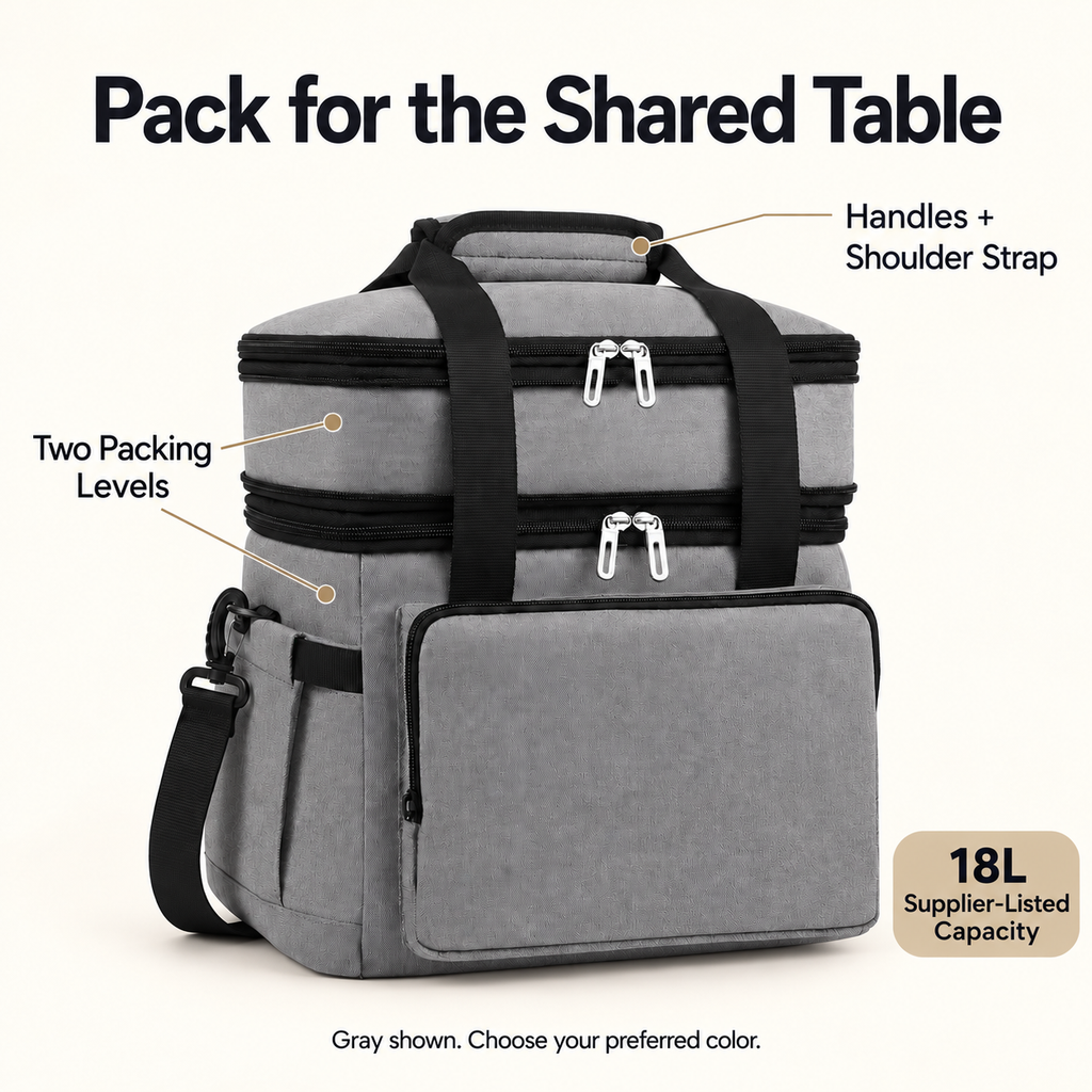Double-layer food bag features with corrected capacity annotation