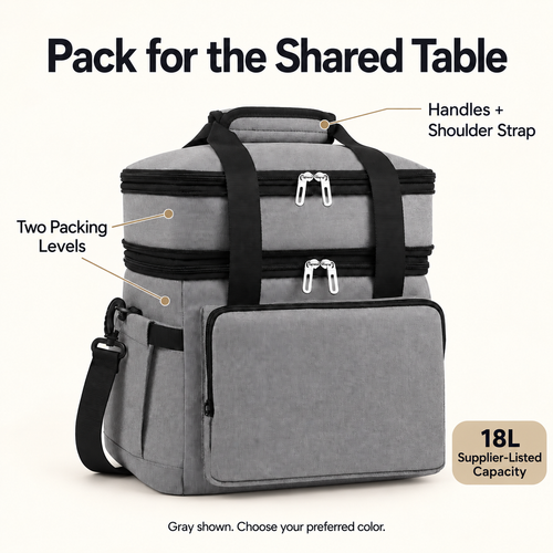 Double-layer food bag features with corrected capacity annotation