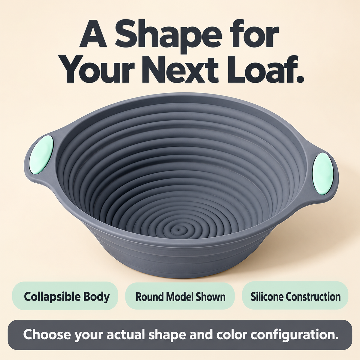 Foldable proofing basket features and shape-selection disclosure