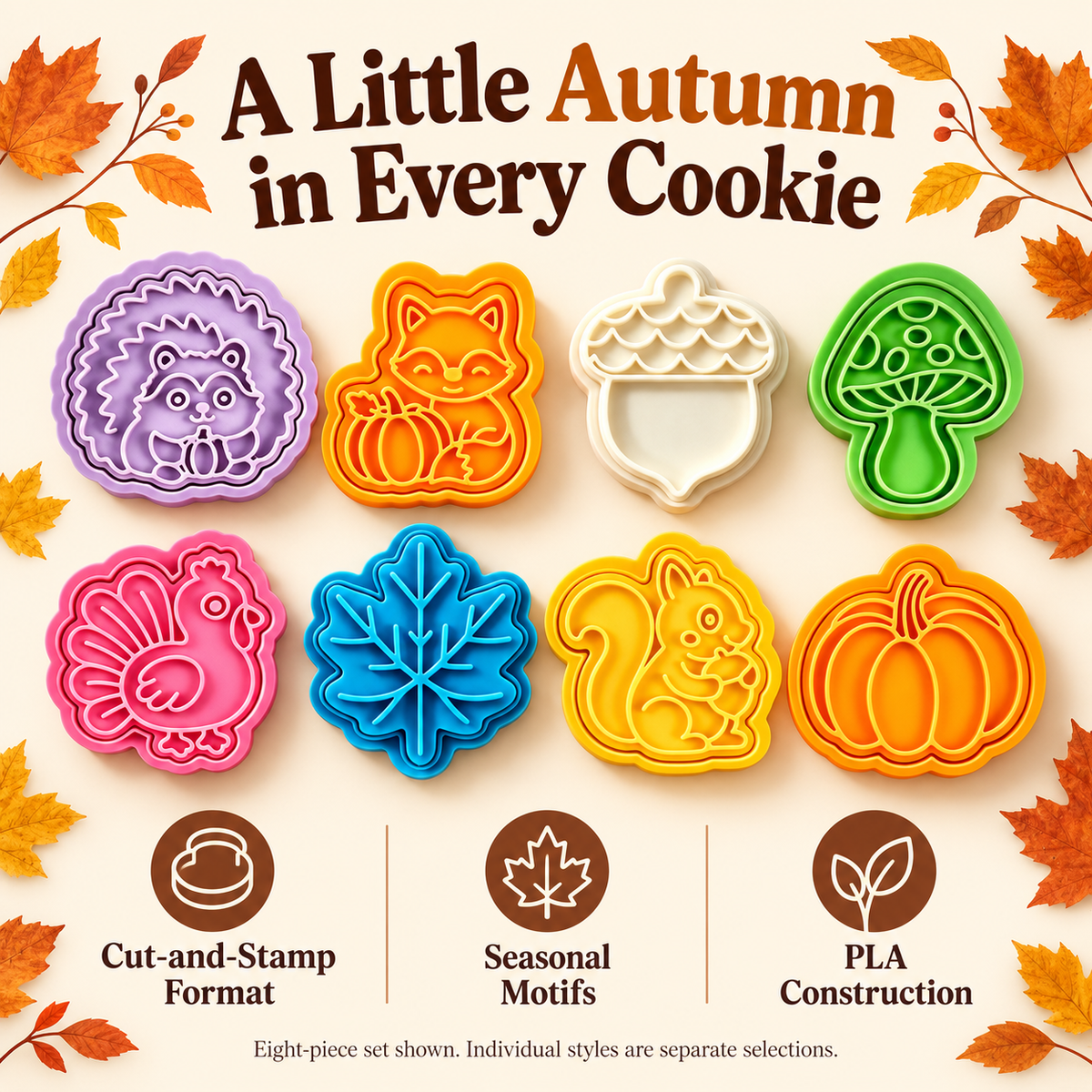 Autumn cookie stamp features with configuration disclosure