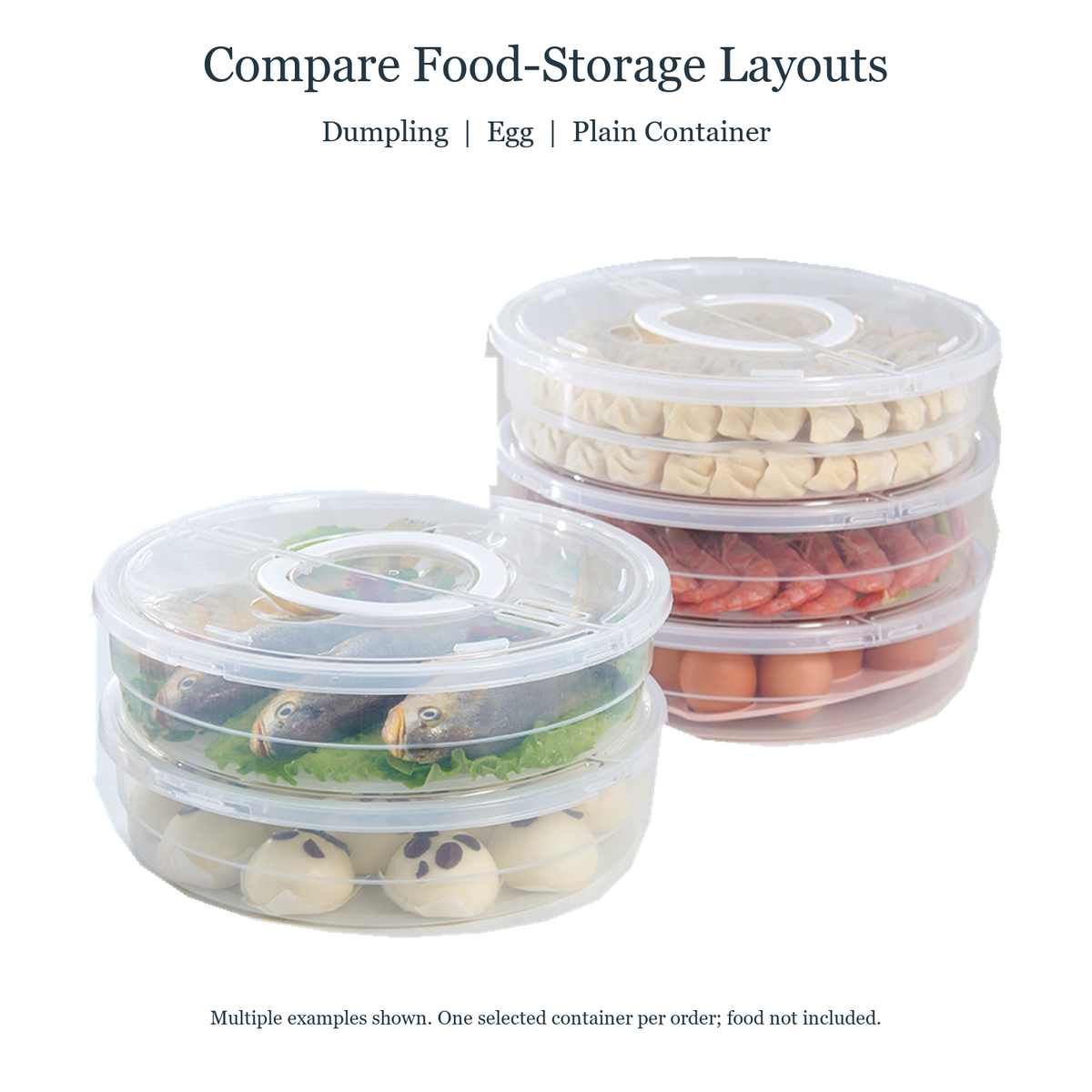 Dumpling Egg and Plain insert-layout comparison with one-container selection disclosure