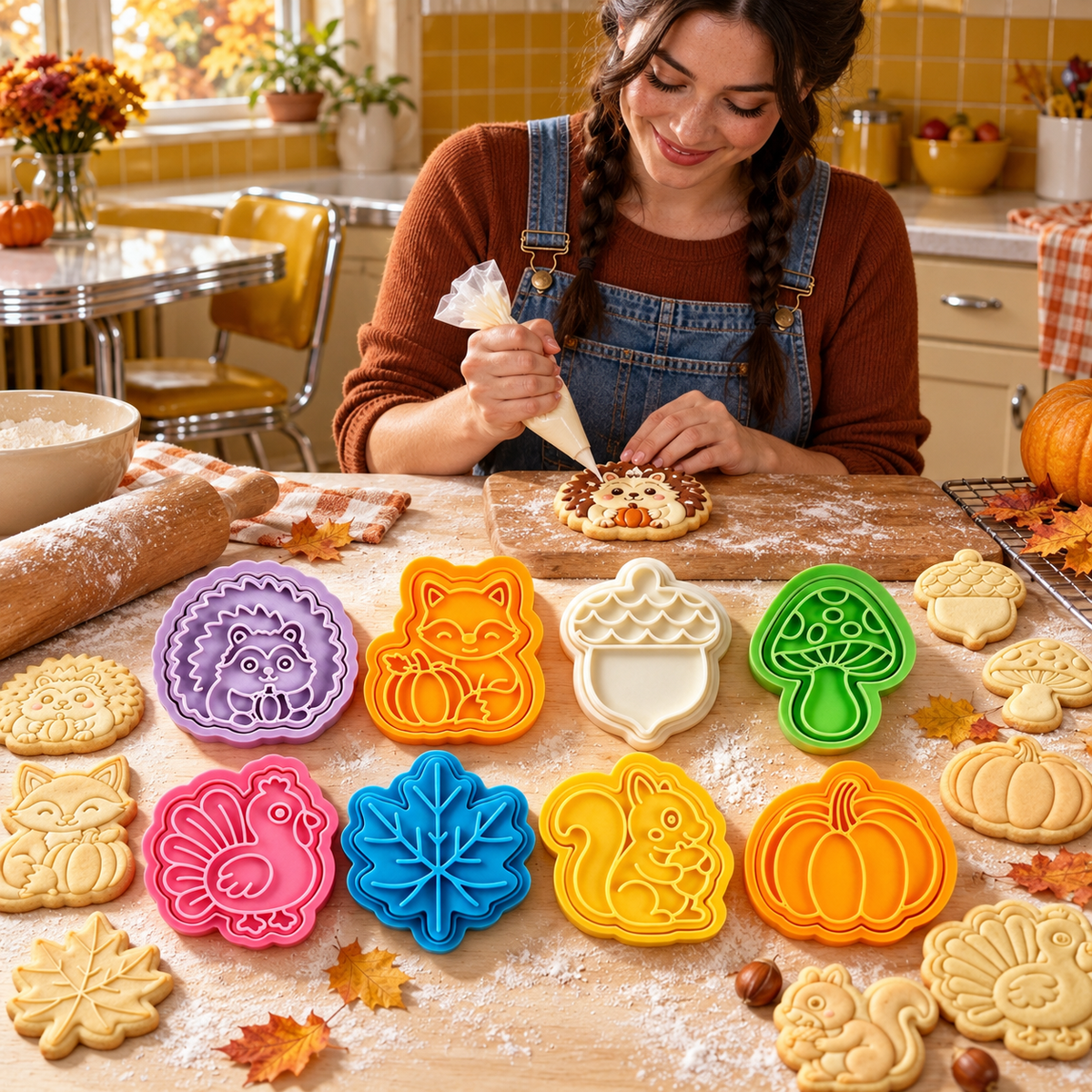 Autumn baking scene with the representative stamp group