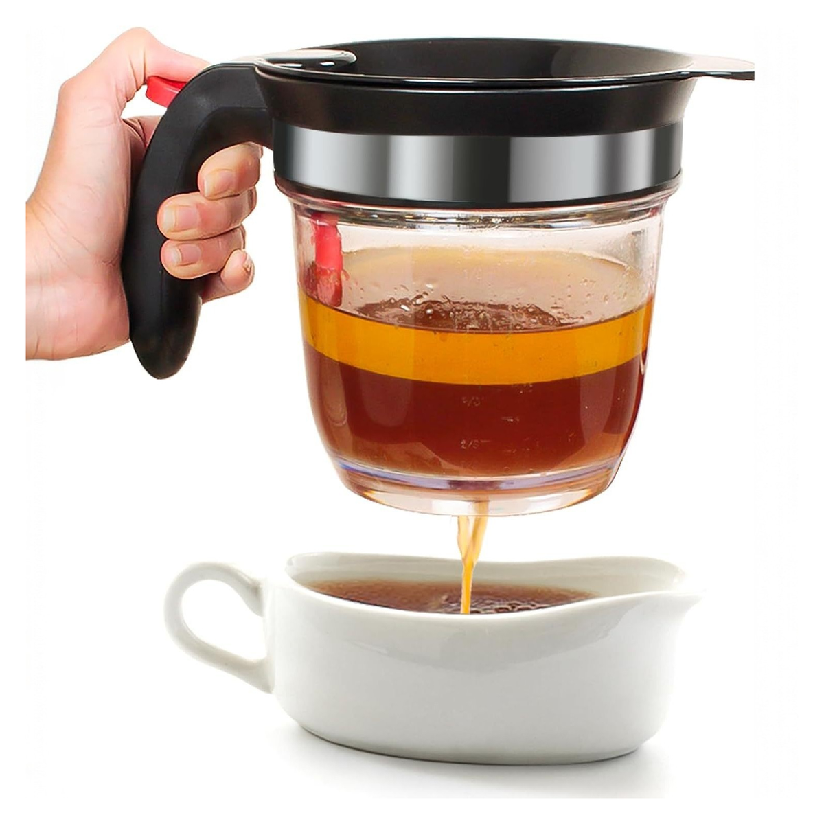 Bottom-Release Fat Separator Jug for Homemade Gravy and Broth - main
