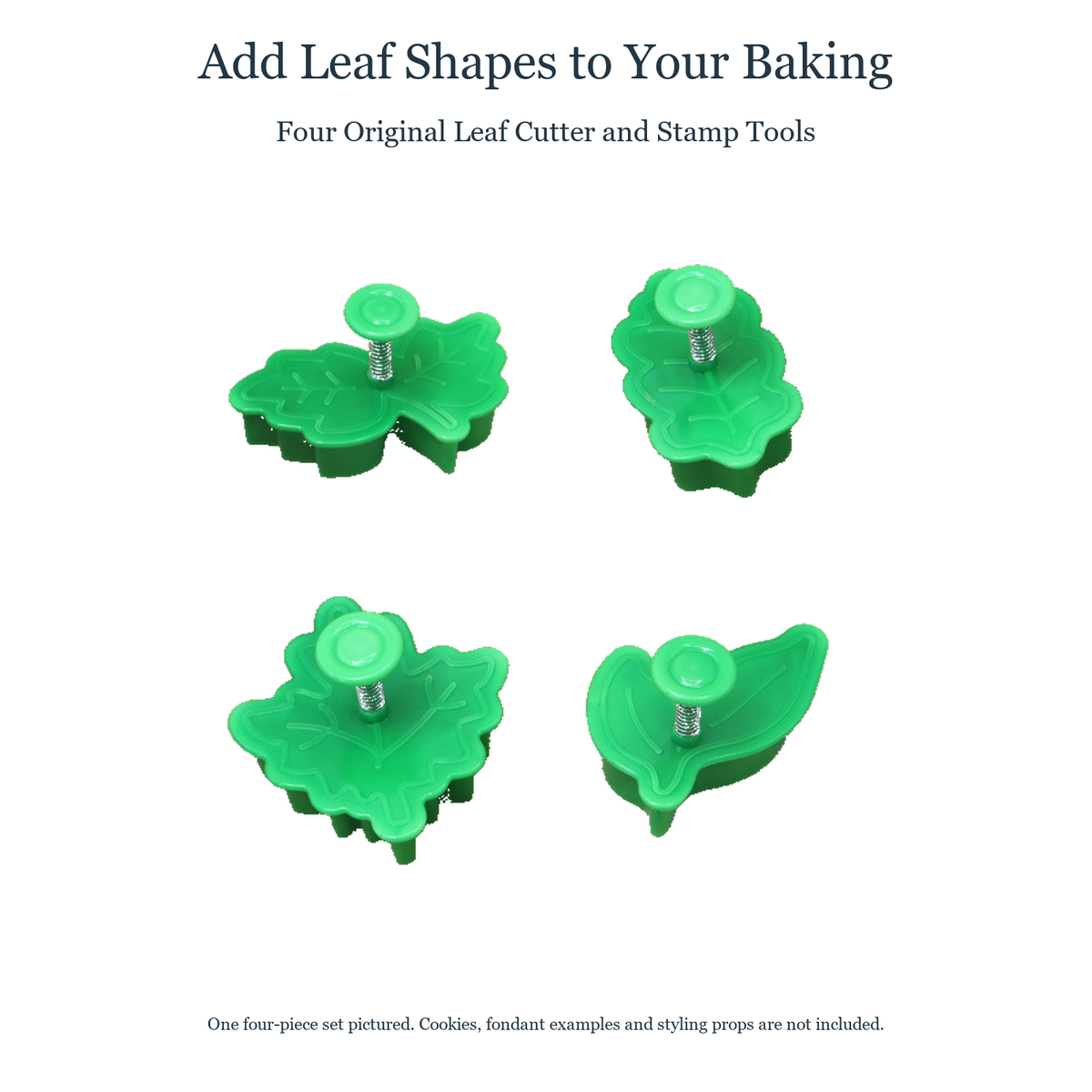 Leaf Plunger Cutters for Pie Crust, Fondant and Fall Cake Decorating - feature