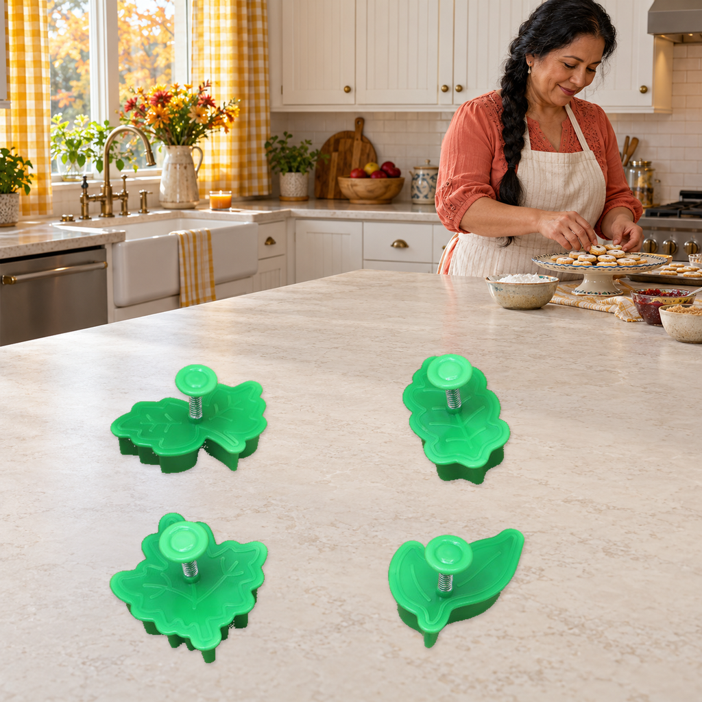 Leaf Plunger Cutters for Pie Crust, Fondant and Fall Cake Decorating - lifestyle