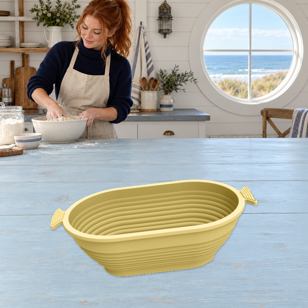Collapsible Silicone Dough Proofing Bowl in Round and Oval Styles - lifestyle