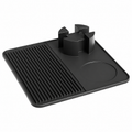 Square Silicone Tamping Mat with Cross-Base Design for Espresso Preparation - Black - cross base - main