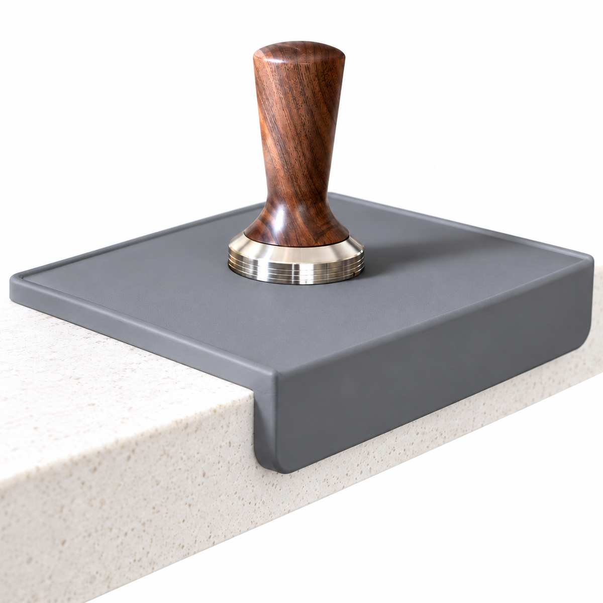 Large Silicone Coffee Tamping Mat for Organizing an Espresso Counter - Gray - simple flat - lifestyle