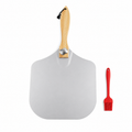 Pizza Peel and Cutter Tool Set Options for Homemade Pizza Preparation - Peel + brush + kraft box - main