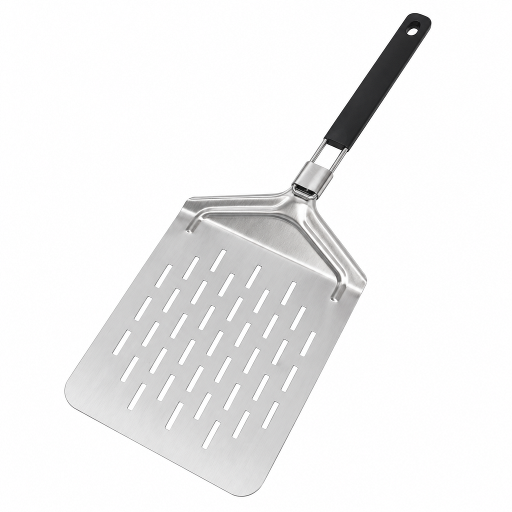 Stainless Steel Pizza Peel with Solid and Perforated Options for Home Baking - 430 steel perforated Style 1 - main