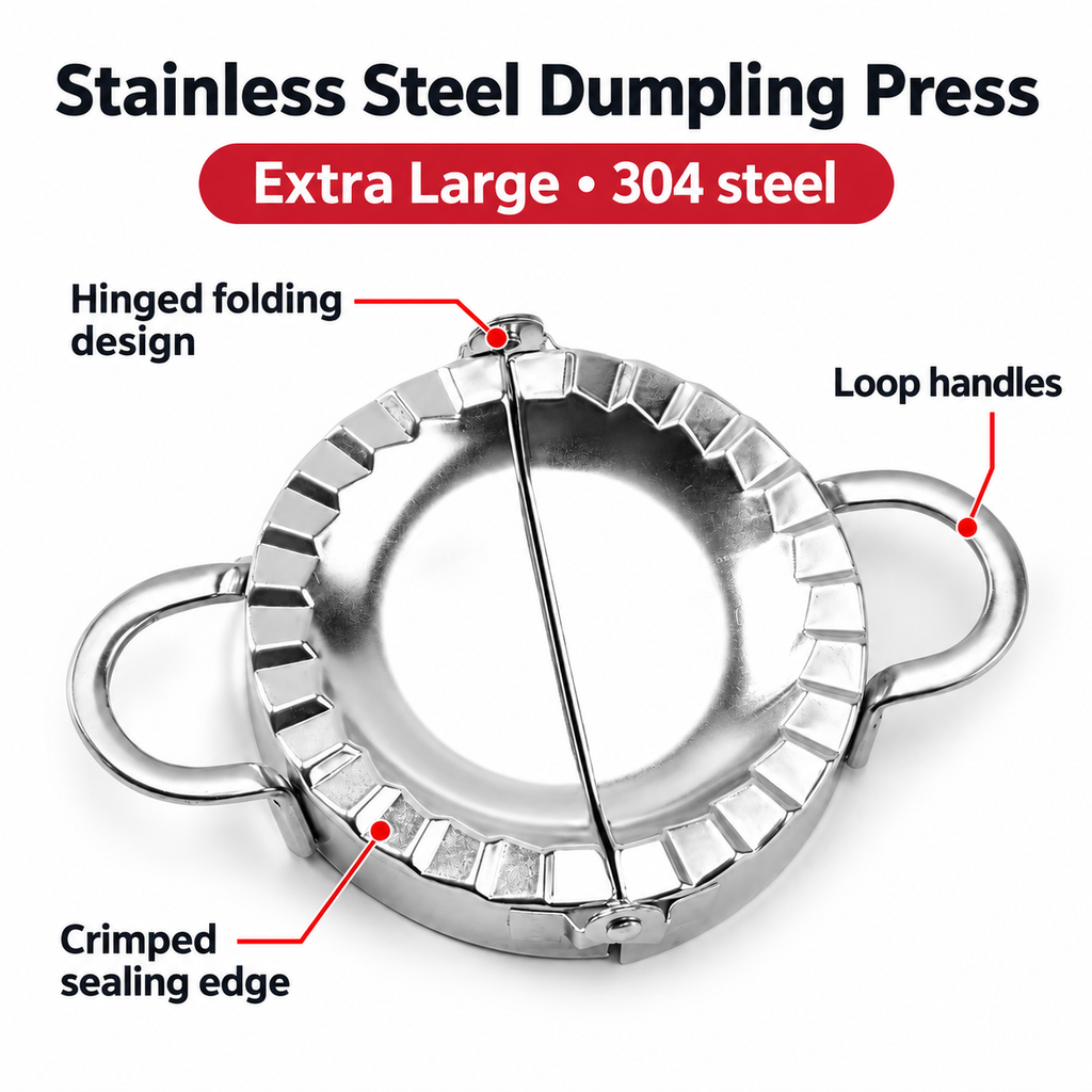 304 Stainless Steel Dumpling Press in Five Sizes for Homemade Filled Dumplings - Extra Large - 304 steel - feature
