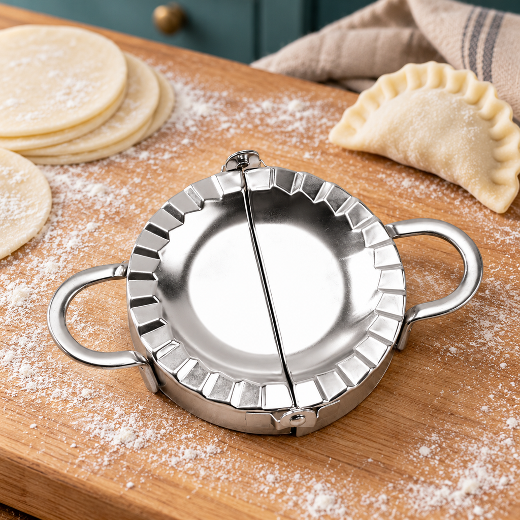 304 Stainless Steel Dumpling Press in Five Sizes for Homemade Filled Dumplings - Extra Large - 304 steel - lifestyle