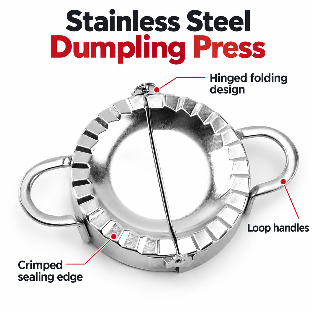 304 Stainless Steel Dumpling Press in Five Sizes for Homemade Filled Dumplings - Medium - 304 steel - feature