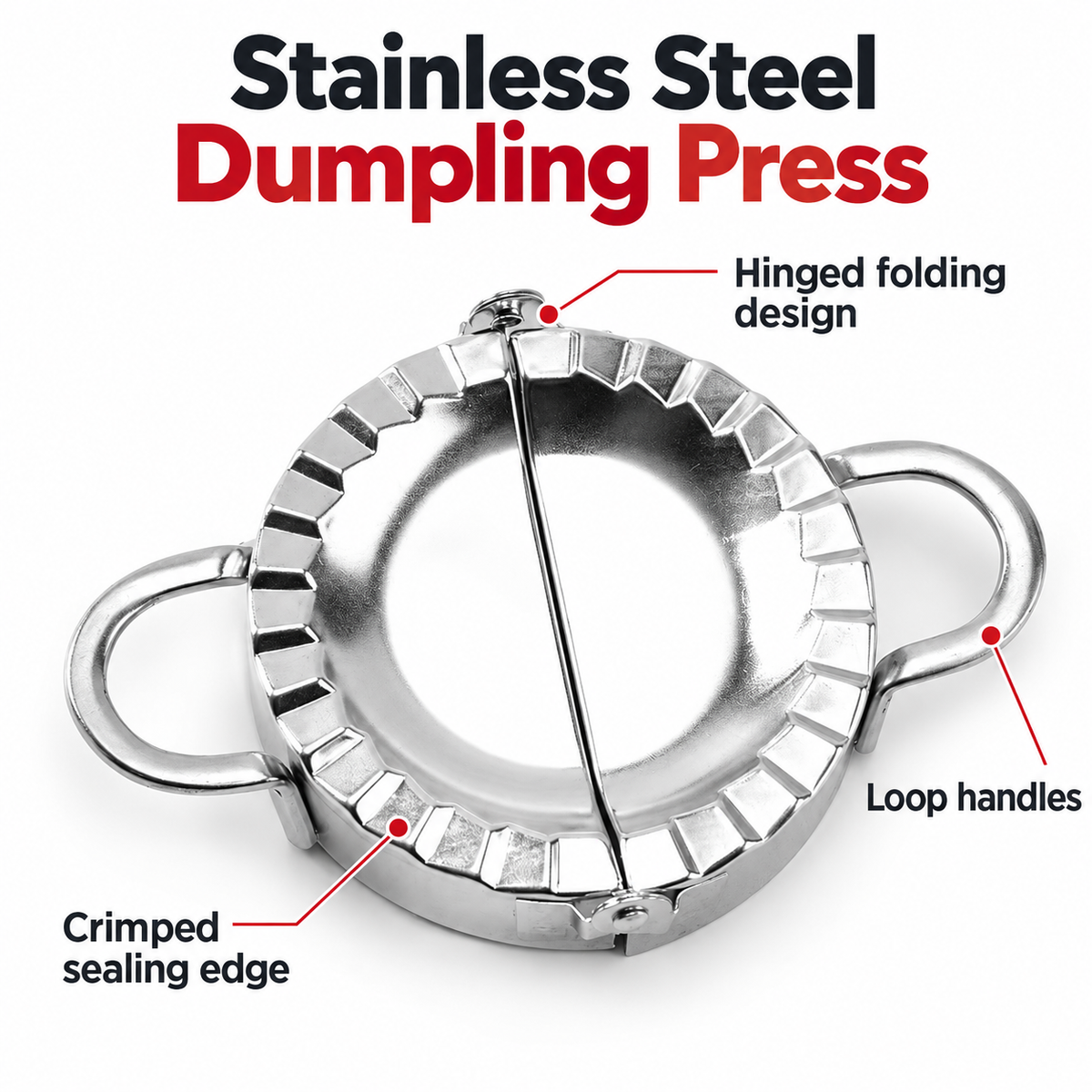 304 Stainless Steel Dumpling Press in Five Sizes for Homemade Filled Dumplings - Medium - 304 steel - feature