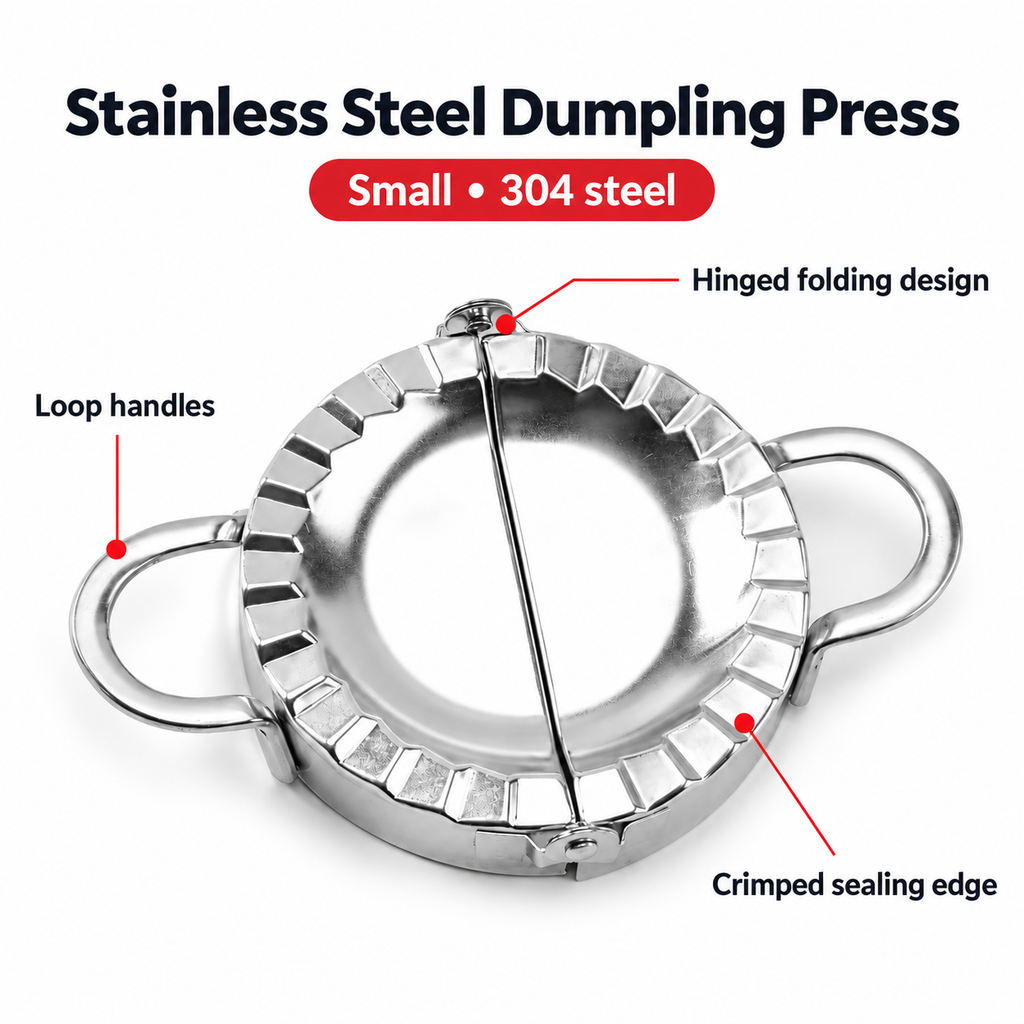 304 Stainless Steel Dumpling Press in Five Sizes for Homemade Filled Dumplings - Small - 304 steel - feature