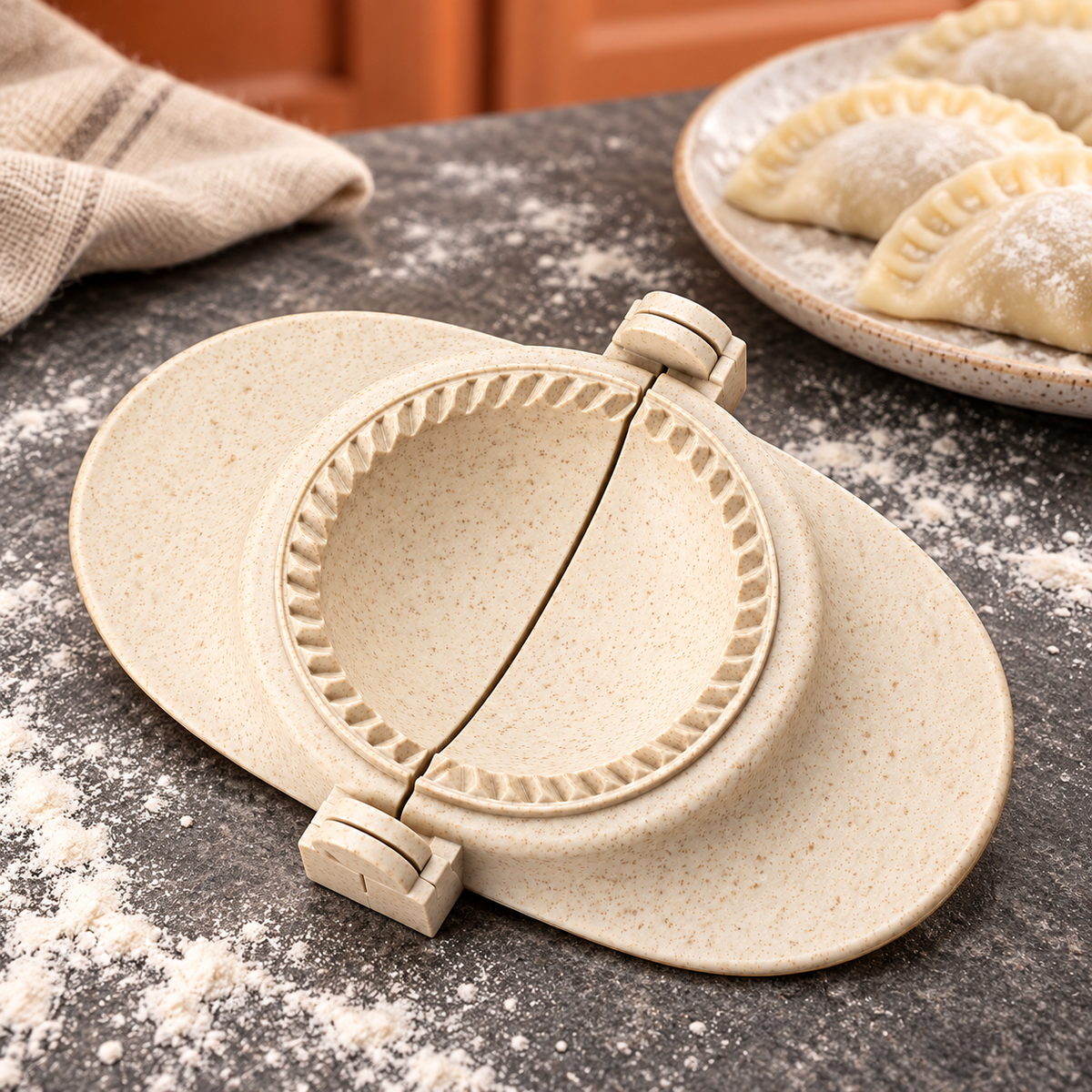 Wheat-Straw Dumpling Press with Size and Color Options for Handmade Dumplings - Extra Small Beige - lifestyle