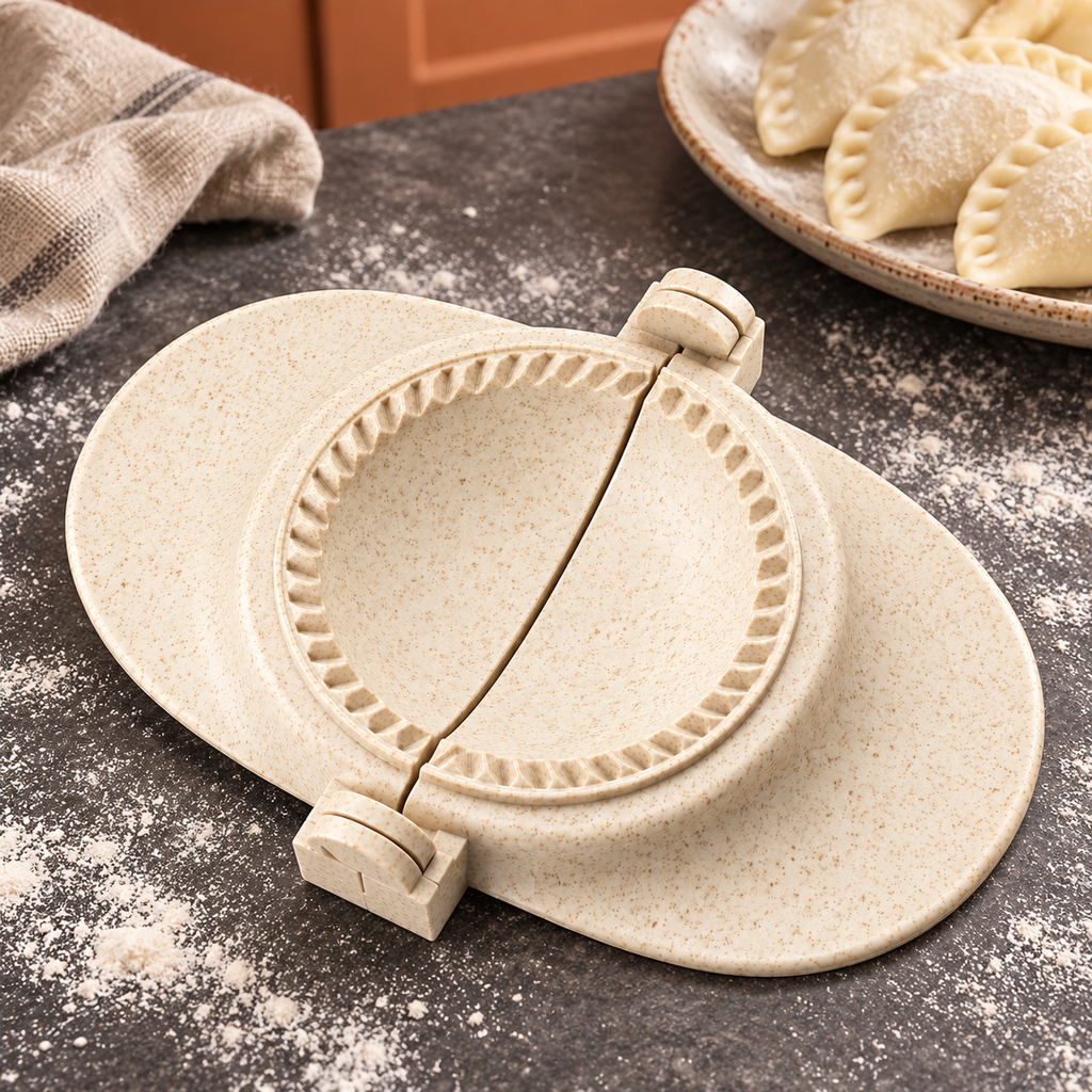Wheat-Straw Dumpling Press with Size and Color Options for Handmade Dumplings - Large Beige - lifestyle