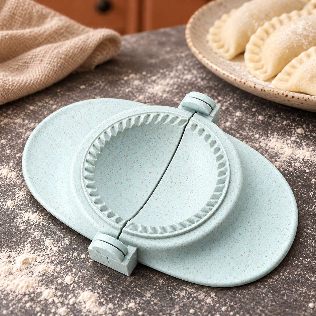 Wheat-Straw Dumpling Press with Size and Color Options for Handmade Dumplings - Small Blue - lifestyle
