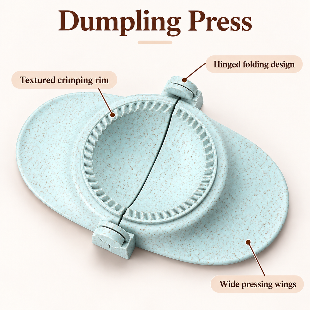 Wheat-Straw Dumpling Press with Size and Color Options for Handmade Dumplings - Medium Blue - feature