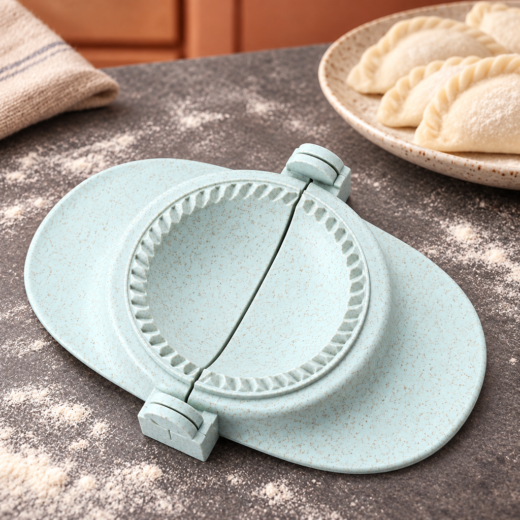 Wheat-Straw Dumpling Press with Size and Color Options for Handmade Dumplings - Large Blue - lifestyle