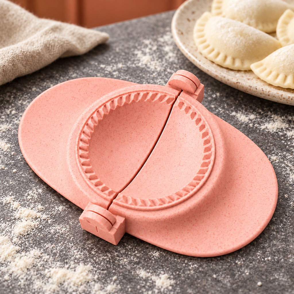 Wheat-Straw Dumpling Press with Size and Color Options for Handmade Dumplings - Small Pink - lifestyle