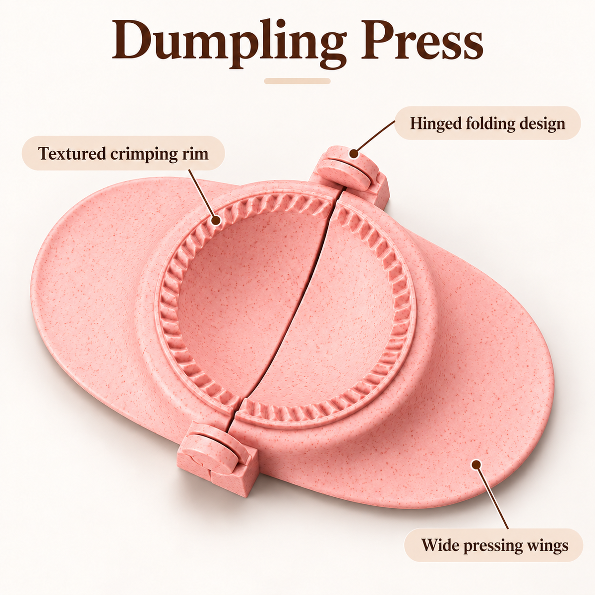 Wheat-Straw Dumpling Press with Size and Color Options for Handmade Dumplings - Medium Pink - feature