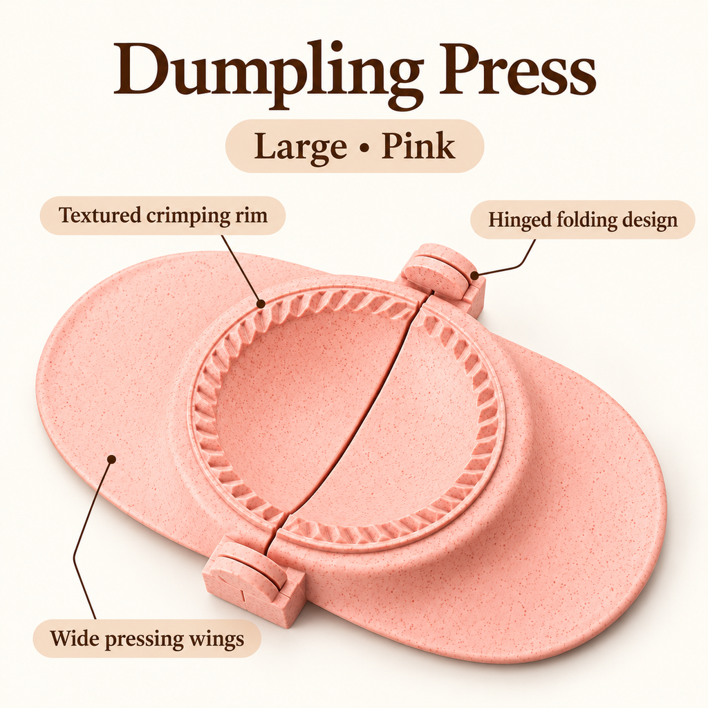 Wheat-Straw Dumpling Press with Size and Color Options for Handmade Dumplings - Large Pink - feature