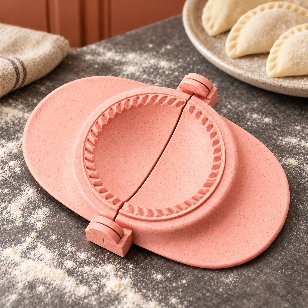 Wheat-Straw Dumpling Press with Size and Color Options for Handmade Dumplings - Large Pink - lifestyle