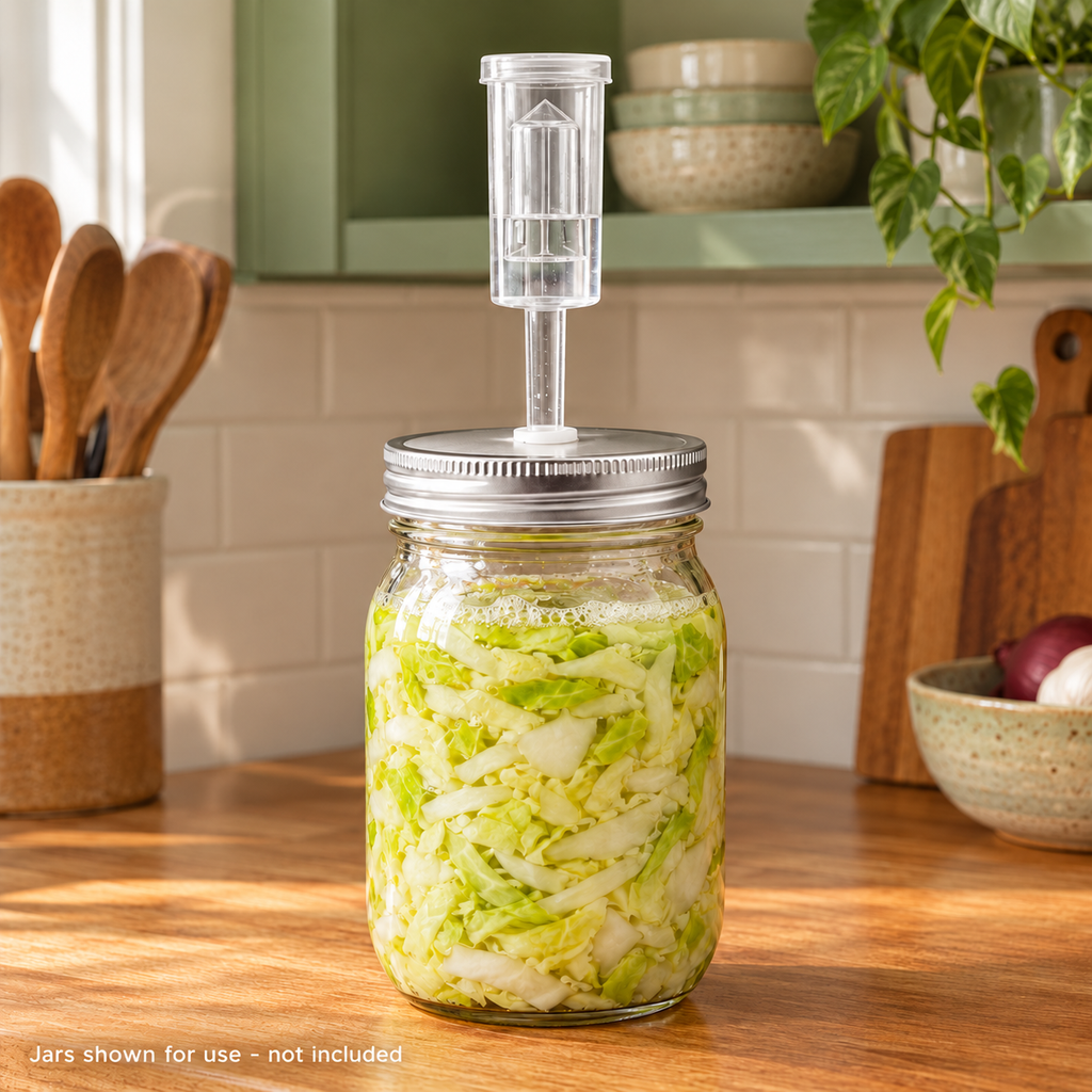 Mason Jar Fermentation Lid and Airlock Kit in 70mm and 86mm Sizes - Wide 86mm - Single set - lifestyle