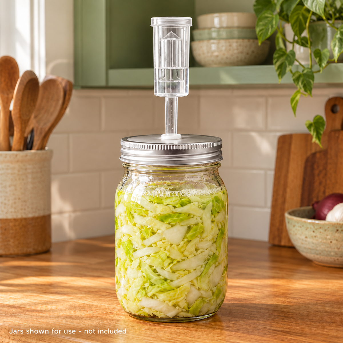 Mason Jar Fermentation Lid and Airlock Kit in 70mm and 86mm Sizes - Wide 86mm - Single set - lifestyle