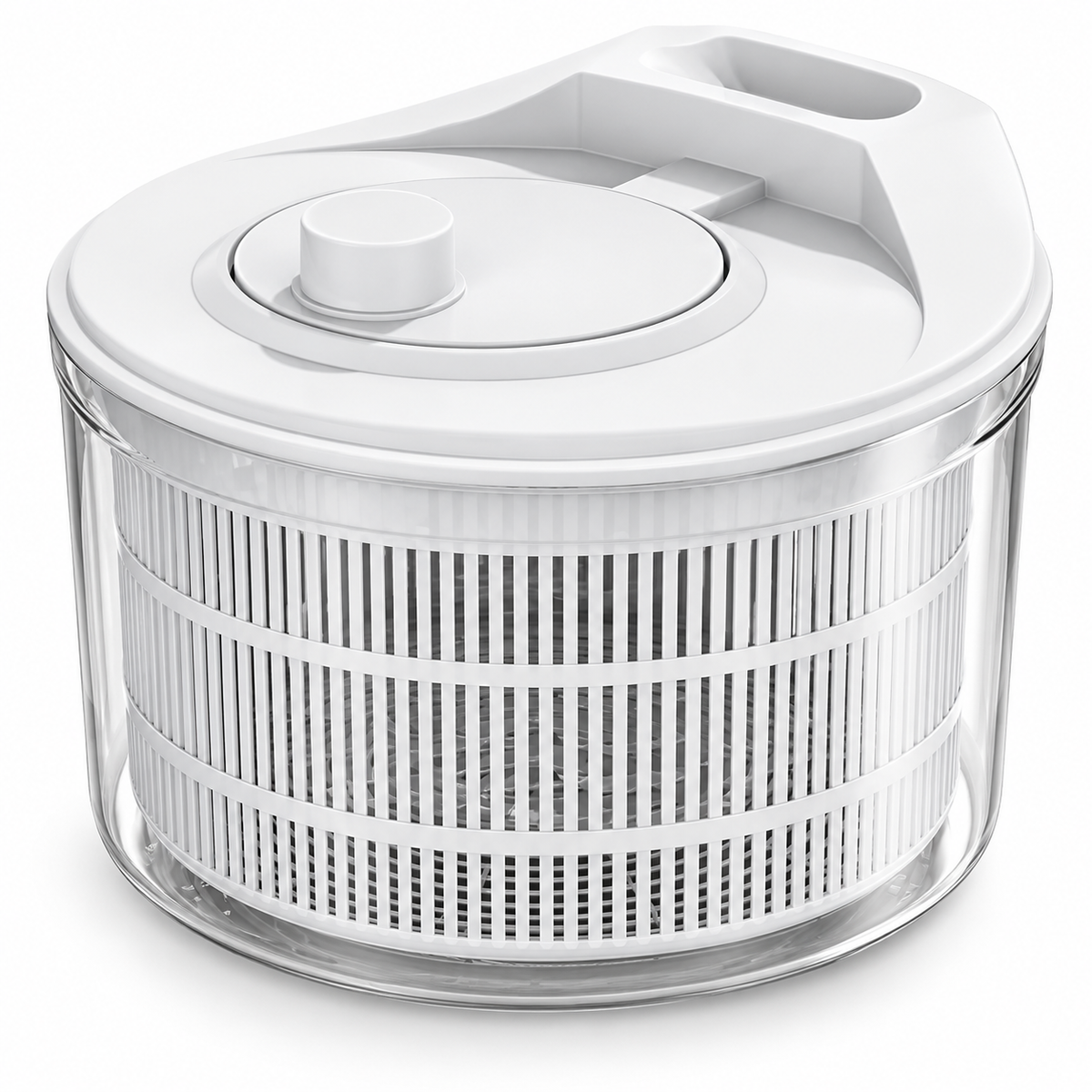 Manual Salad Spinner with Standard and 5L Upgrade Options for Home Salads - Standard White - main