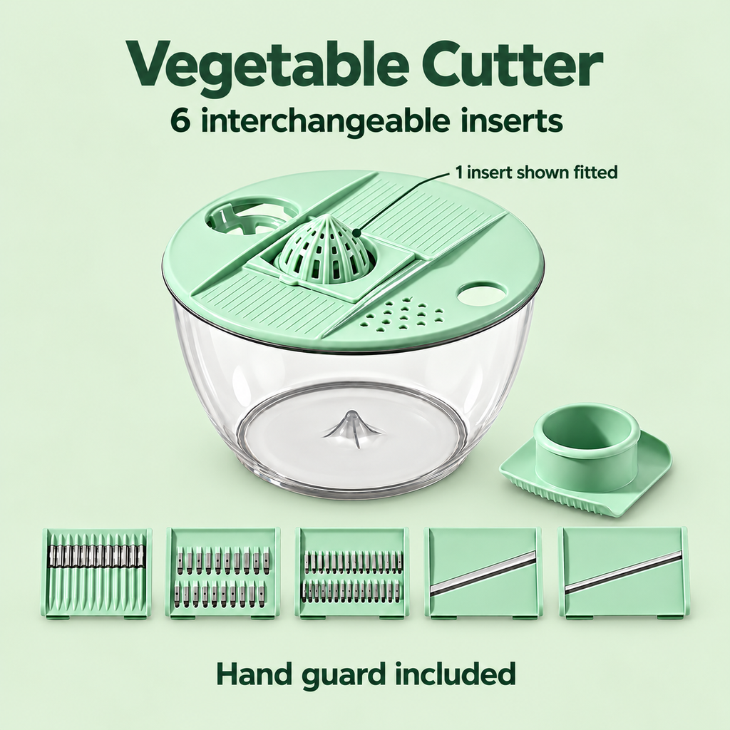 Salad Spinner and Vegetable Cutter Options for Fresh Meal Preparation - Fresh Green 5L cutter - feature