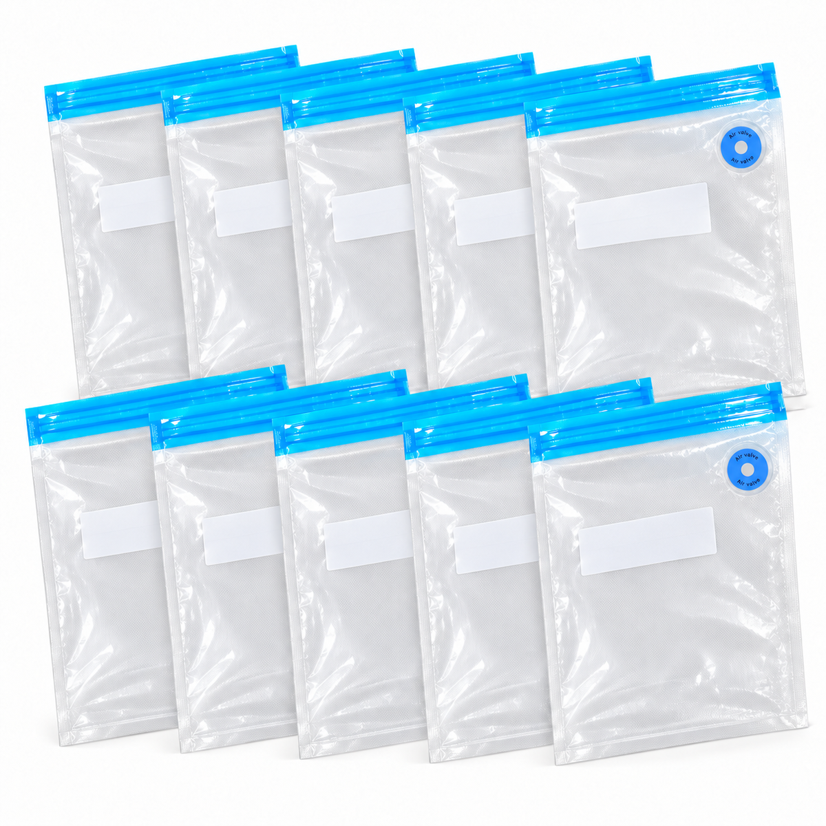 10-Pack Valve Vacuum Food Storage Bags with Size Options for Meal Prep - 16 x 22 - 18 si thickness label - 10-Pack - main