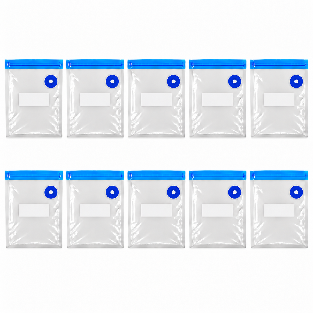 10-Pack Zipper Vacuum Food Bags in Multiple Sizes for Organized Food Storage - Blue zipper 22 x 28 - 10-Pack - main