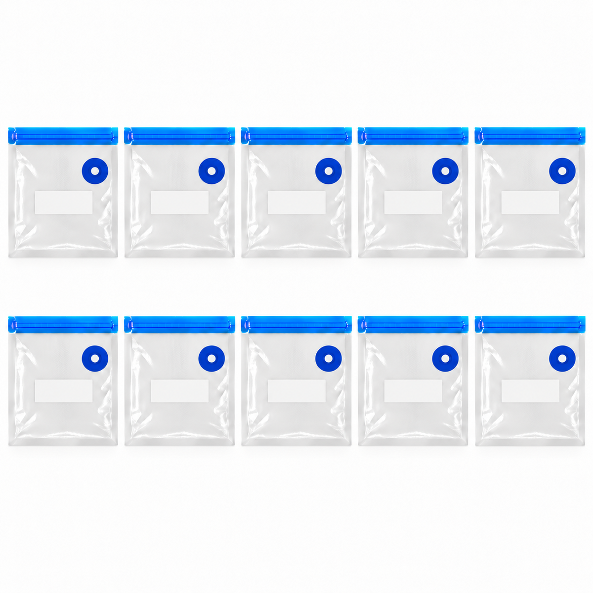 10-Pack Zipper Vacuum Food Bags in Multiple Sizes for Organized Food Storage - Blue zipper 26 x 28 - 10-Pack - main
