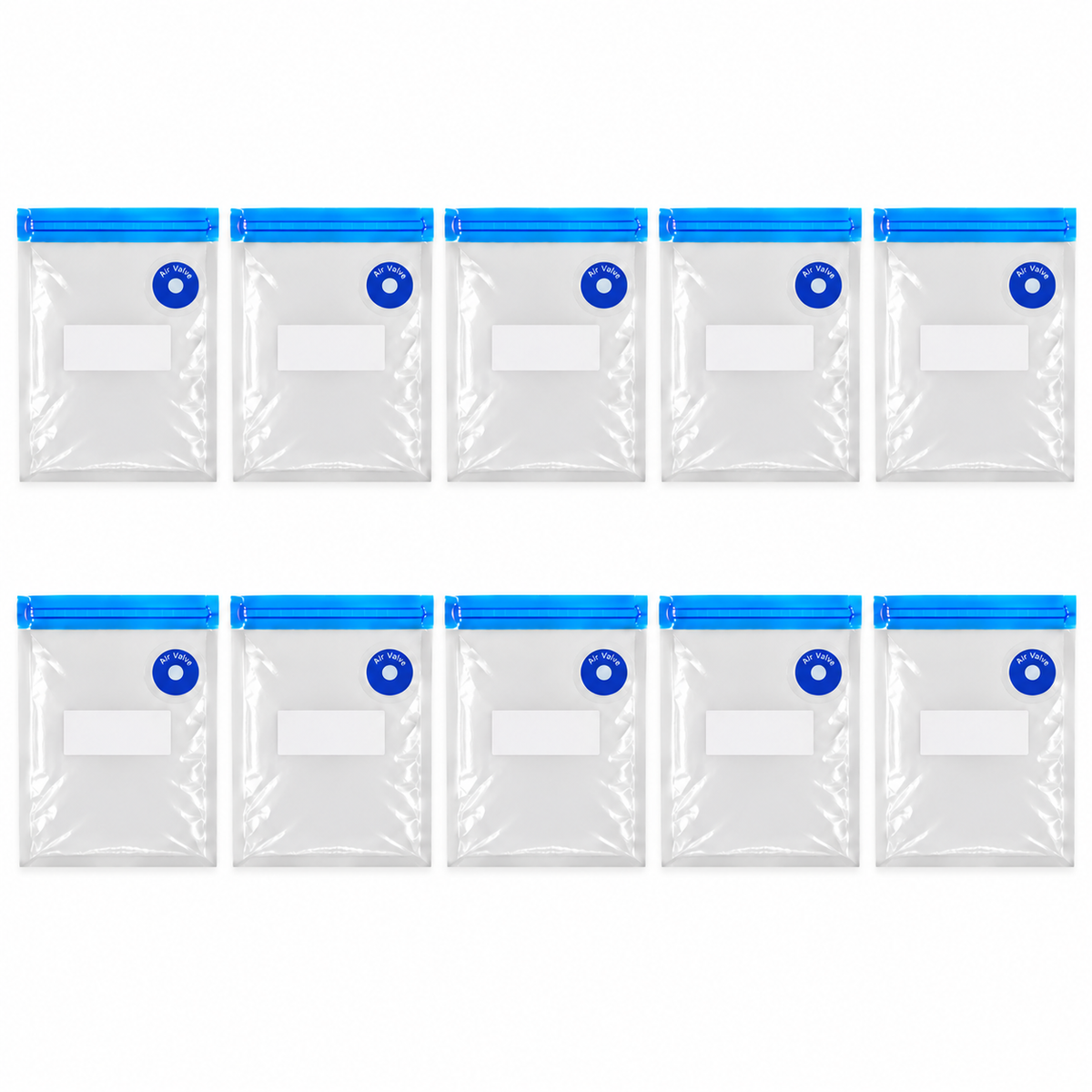10-Pack Zipper Vacuum Food Bags in Multiple Sizes for Organized Food Storage - Blue zipper 26 x 34 - 10-Pack - main
