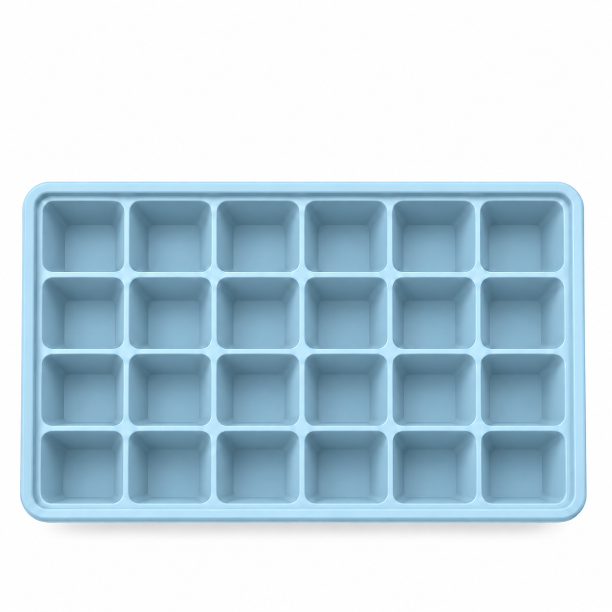 24-Cavity Silicone Ice Cube Tray with Lid Options for Home Freezing - Muted Blue no lid - main