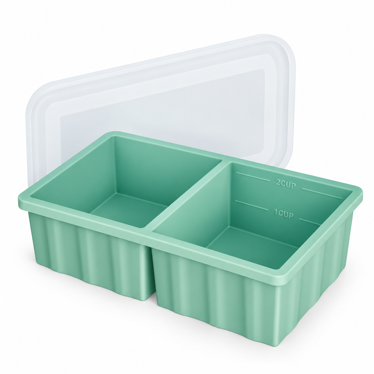 500ml Silicone Freezer Tray with Single and Two-Pack Options for Meal Prep - Single Green - main